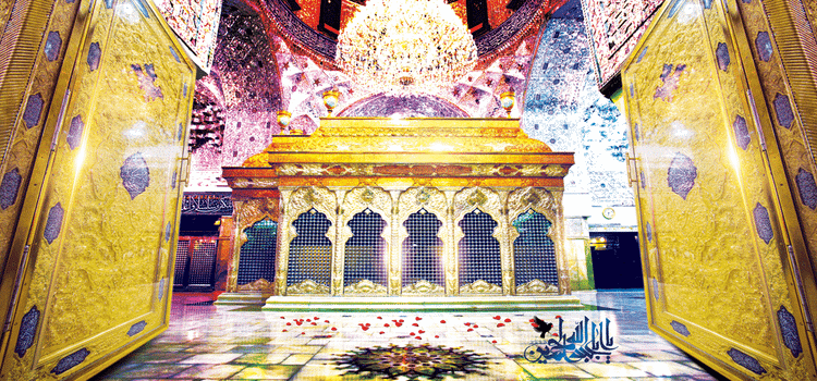 کتیبه مذهبی پشت منبری مخمل محرمی شهادت امام حسین" حرم الحسین " - 3053