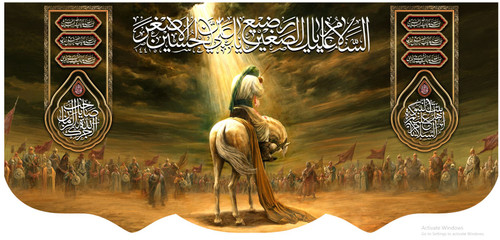 کتیبه پشت منبری مخمل محرم شهادت امام حسین (ع) - 404210