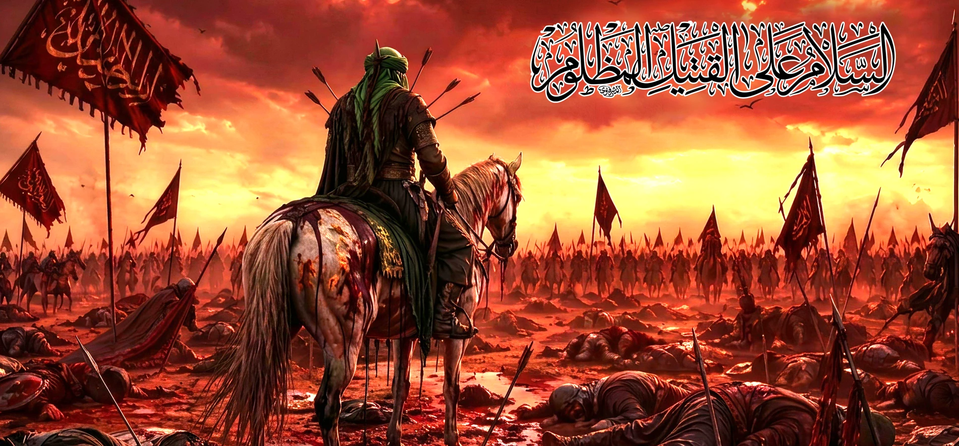 کتیبه پشت منبری مخمل محرم شهادت امام حسین (ع) - 404230